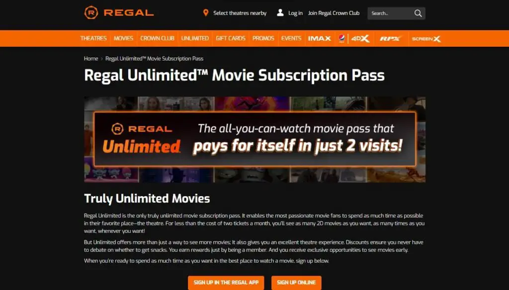 cancel regal unlimited quickly through app, email, or call
